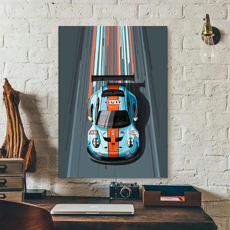 Poster Canvas Painting Wall Art Racer Posters Aesthetic Motorsport For Living Room Boys Home Decor 1PC Modern Cartoon Racing Car - Image 2