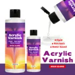 200ML Acrylic Varnish High Gloss Finish, Protective Clear Coat for Paintings, Non-Yellowing Waterproof Sealant, Anti-Cracking wi