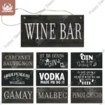 Putuo Decor-Wooden Wine Signs Wall Plaque, Wooden Alcohol Plaque for Door Hanging Sign, Home Decor, Bar, Pub, Wall Decoration