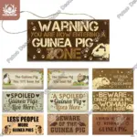 Putuo Decor Guinea Pig Signs Wooder Hanging Plaque Decorative Plaque Gifts for Guinea Pig Lover Pet House Decoration Home Decor