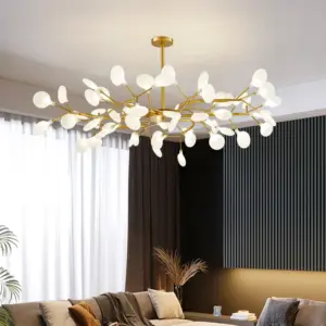 Modern Nordic gorgeous LED chandelier ceiling lamp for living room bedroom golden 54-head G9 bulb indoor luxury home decoration