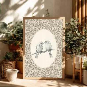 Vintage Sparrow Bird Antique Floral Rustic Canvas Prints Poster Retro Cottage Farmhouse Art Prints Bedroom Wall Art Home Decor