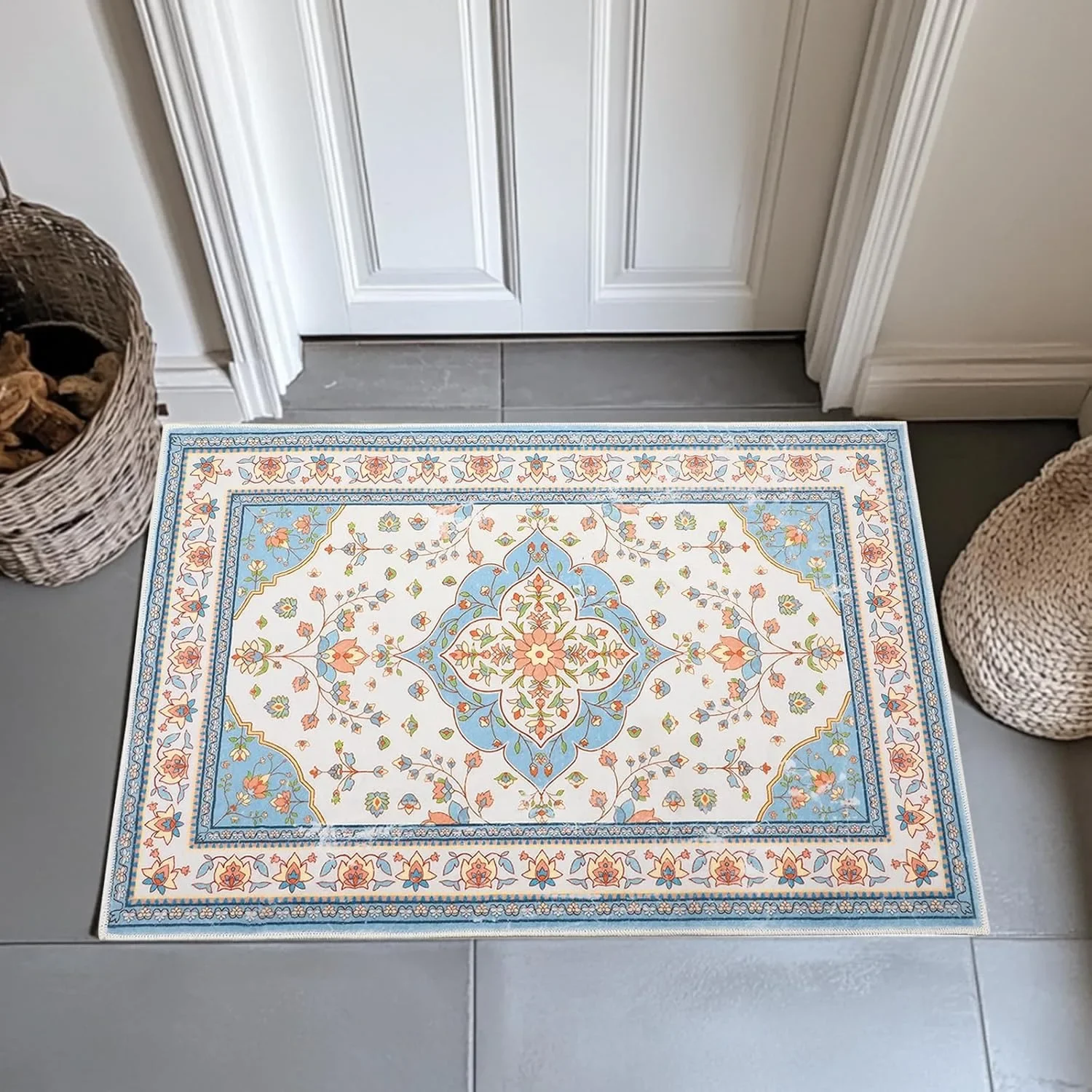 Elegant Floral Area Rug for Living Room Bedroom Large Soft Floor Mat Non-Slip Coffee Table Carpet Home Decor - Image 6