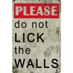Funny Retro Metal Tin Sign - "Please Do Not Lick The Walls" Bathroom Wall Art, Vintage Home Living Room Man Cave Decor