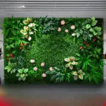 Simulated Three-dimensional Plant Wall Bionic Green Plants Fake Flowers Artificial Lawn Hanging Landscaping Background Wall Indo