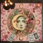 1pc Moon & Flowers Tarot Tablecloth – Elegant Altar Cloth for Divination, Magic Decor & Spiritual Events 75x75cm 90x90cm