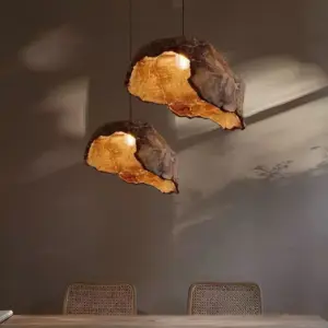 Wabi sabi Style Dried Lotus Flower Pendant Lamp Japanese Retro Zen Theme Decorative Hanging Light for Guesthouse Pendant Light