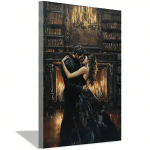 1Pc Framed Dark Academia Library Wall Art | Vintage Books Print, Victorian Dark Cottage Core Style | Ready-to-Hang Artwork