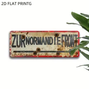 1pc15.7"x3.9" 2D Flat Vintage Stainless Steel Sign - Historical Monument Metal Art, Decor for Garage/Garden/Home