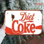 Diet Coke Metal Tin Sign  - Retro Red & White Advertising Poster Wall Art for Man Cave, Bar, Cafe, Garage, Farmhouse Decor Durab