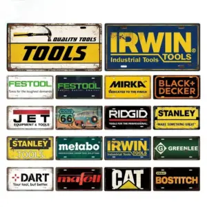 Retro Tool Brand Plate Metal Aluminum Sign Plaque Metal Vintage Home Bar Workshop Pub Garage Club Man Cave Decoration Wall Decor
