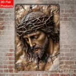 [1pc Bohemian Jesus Wall Art] Bohemian Jesus Christ Crucifixion Decorative Plaque - 1pc Aluminum Wall Hanging Art