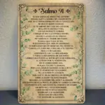Vintage Spanish Psalm 91 Metal Sign Christian Wall Art Religious Home Decor