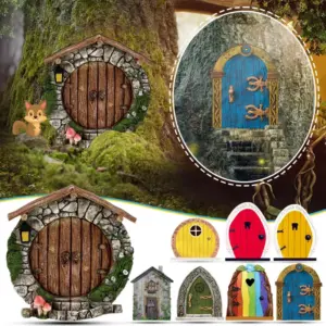 Gnome Elf Fairy Door Fairy Door Miniature Courtyard Wooden Tree Decoration Wooden Decoration Garden Decorations