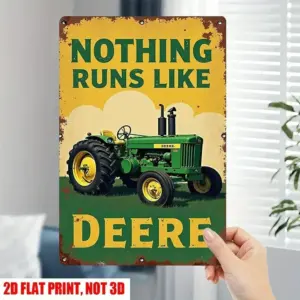 Vintage John Deere Tractor Tin Sign Metal Wall Decor for Farmhouse Garage Man Cave Pub Retro Home Bar Decor