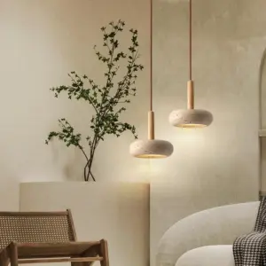 High Quality Pendant Lamp Natural Stone Chandelier Ceiling Hanging Light For Bedroom Dining Room Kitchen Island