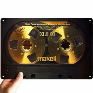 Maxwell Vintage Cassette Tape Metal Sign 12x8" Retro Wall Decor for Home Office Cafe 80s 90s Music Fan Gift