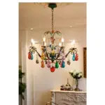 French pendant light Murano colored art glass fruit light luxury living room dining room bedroom retro candle Chandeliers
