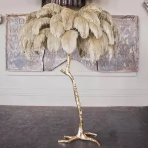Ostrich Feather Floor Lamps Nordic LED Floor Lamp for Living Room Modern Luxury  Bedroom Sofa Corner Indoor Decor Standing Light