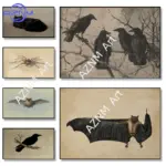 Vintage Spider Antique Bat Raven Moth Butterfly Gothic Art Poster Canvas Painting Wall Prints Picture Dark Academia Decoration
