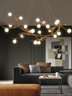 Scandinavian Living Room Popular Floor Lamp Artistic Snd Creative Dry Branch Light Luxury Solid Wood Bedroom Standing Table Lamp