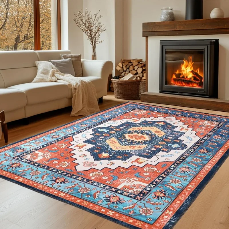 Elegant Floral Area Rug for Living Room Bedroom Large Soft Floor Mat Non-Slip Coffee Table Carpet Home Decor - Image 4