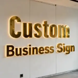 Custom 3D Business Sign Logo Illuminated Large Size Led Letters Signage Waterproof Steel Metal Signs Dropshipping For Shop