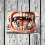 Vintage Dental Sign Iron Wall Art for Teeth Health Care Motivational Quote