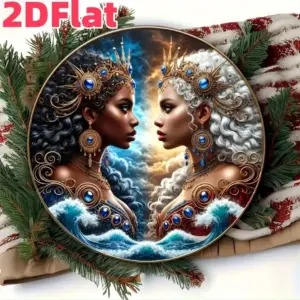 Goddess Wall Art African Yemaya Oshun Unique Gift Home Decor Retro 2D Round