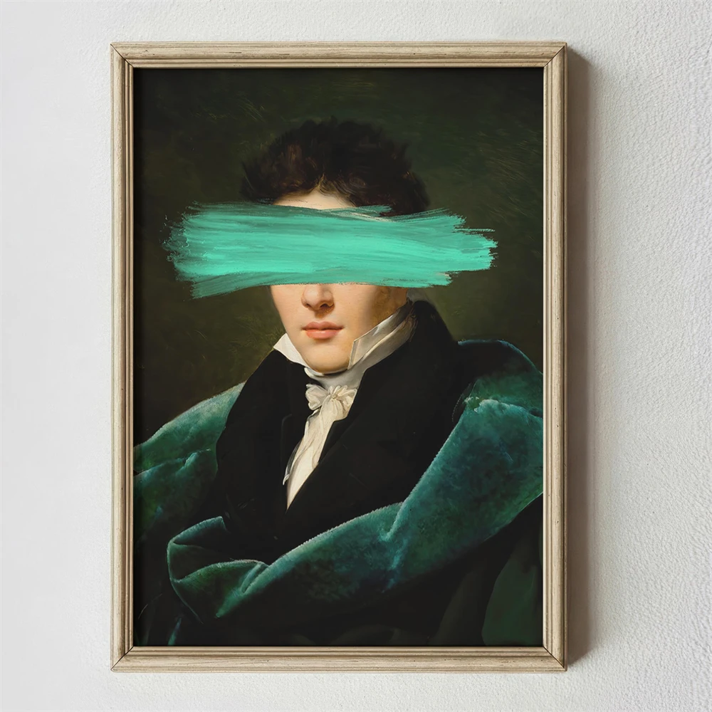 Funny Altered Art Portrait Poster Dark Academia Rococo Print Vintage Pastel Portrait Canvas Painting Bubblegum Baroque Art Print - Image 4