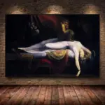 Occult Gothic The Nightmare Henry Fuseli Poster Dark Academia Moody Canvas Painting  Antique Wall Art for Living Room Home Decor