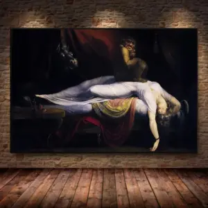 Occult Gothic The Nightmare Henry Fuseli Poster Dark Academia Moody Canvas Painting  Antique Wall Art for Living Room Home Decor