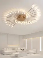 Modern Living Room LED Ceiling Lamps Nordic Bedroom LED Ceiling Lights Minimalism Gold Black Spiral Art Chandelier Light Fixture