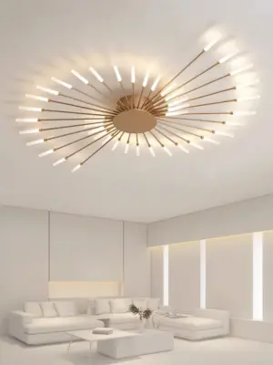 Modern Living Room LED Ceiling Lamps Nordic Bedroom LED Ceiling Lights Minimalism Gold Black Spiral Art Chandelier Light Fixture