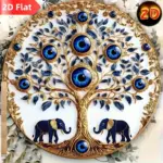 Bohemian Evil Eye Wooden Wall Decor - Tree of Life Design, 2D Art for Home Office Bar Room Holiday Gifts