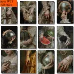 1pc frameless Canvas Painting Victorian Woman Pearls Dark Academia Altered Disco Ball Antique Baroque Poster Moody Canvas Painti