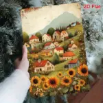 1pc Farmhouse Landscape Metal Wall Sign 8x12in Rustic Decor for Porch Bedroom Living Room Cabin Home