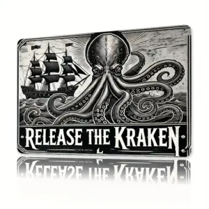 Home Relaxation | Release the Kraken"  Metal Sign - Nautical Themed Wall Art,   Tin Decoration for Bars, Cafes, Beach Villas,