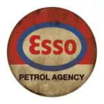 Round Wall Hanging Plaque - Vintage Motor Oil Metal Sign, Stylish Rustic Automotive Advertising Art for Bar Garage