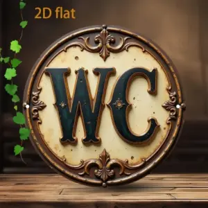 Rustic Vintage Bathroom Wall Art - No Power Needed Easy Hang Decor for Bedroom Living Room Bar Cafe Garage