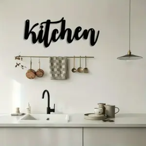 1pc Kitchen Art Letter Wall Sign, Metal Wall Art Ornament, Aesthetic Wall Decoration Retro Metal Hanging, Wall decoration