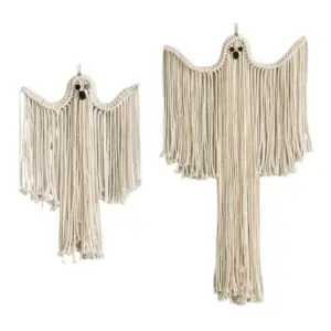 M-Modern-2PCS Halloweenparty Macrame Wall Hangings Witchy Spooky Home Decor Dark Academia Gothic Boho Art