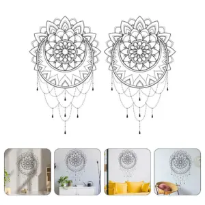 2pcs Datura Flowers Stickers Removable PVC Wall Decor Dark Academia Room Decals Home Decor Wallpapers Eco Friendly No Residue