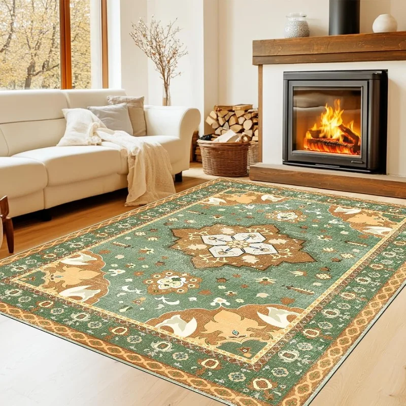 Elegant Floral Area Rug for Living Room Bedroom Large Soft Floor Mat Non-Slip Coffee Table Carpet Home Decor - Image 3