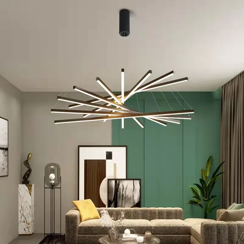Modern Stair Ceiling Chandelier Bar shaped LED Pendant Light Living Room Duplex Building Highrise 90-260v Indoor Hanging Lamp - Image 5