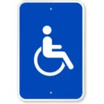 WeatherproofHandicapSign p00155 Accessible Handicap Symbol Aluminum Weatherproof Sign - 8"x12", Home/Business Facility Signage