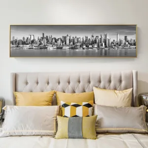 1 Pieces Large Black And White New York City Landscape Wall Art Pictures For Living Room Home Decor Posters HD Canvas Paintings