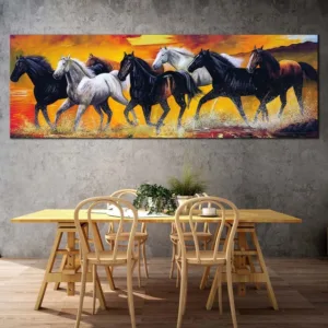 SELFLESSLY Running Horses  Wall Art Pictures Living Room Bedroom Colorful Abstract  Animal Poster Vintage Home Decor Unframed