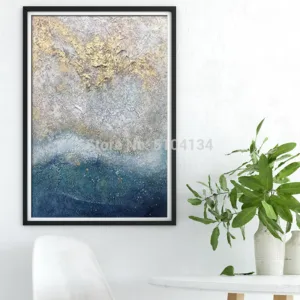 100% Handpainted By Professional Artist 2020 Handmade Abstract Landscape Oil Painting On Canvas Living Room Home Decor Gold Art