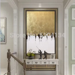 100% beautiful gold oil painting home decoration Abstract on Canvas Hand-painted Wall Art for room no frame